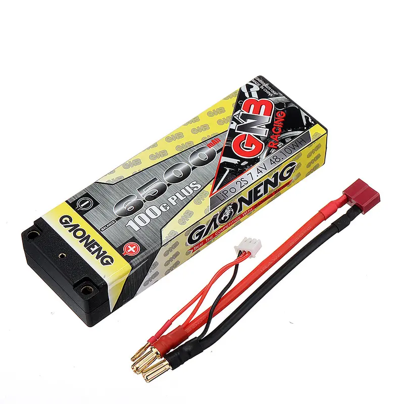 Gaoneng 7.4V 6500Mah 100C 2S Lipo Battery T Plug For Rc Car 1