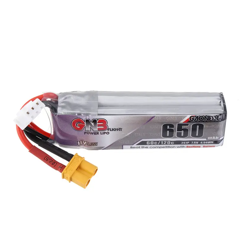 Gaoneng 7.6V 650Mah 60C 2S Hv 4.35V Lipo Battery Xt30 Plug For Eachine Fpv Racing Drone 1