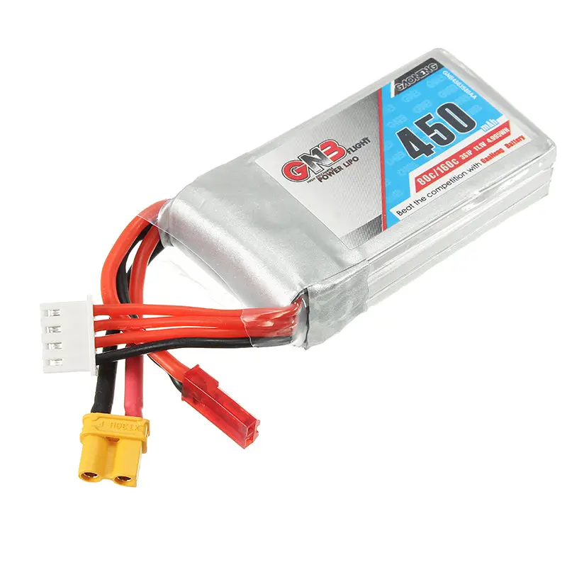 Gaoneng Gnb 11.1V 450Mah 80/160C 3S Lipo Battery Jst/Xt30 Plug 1