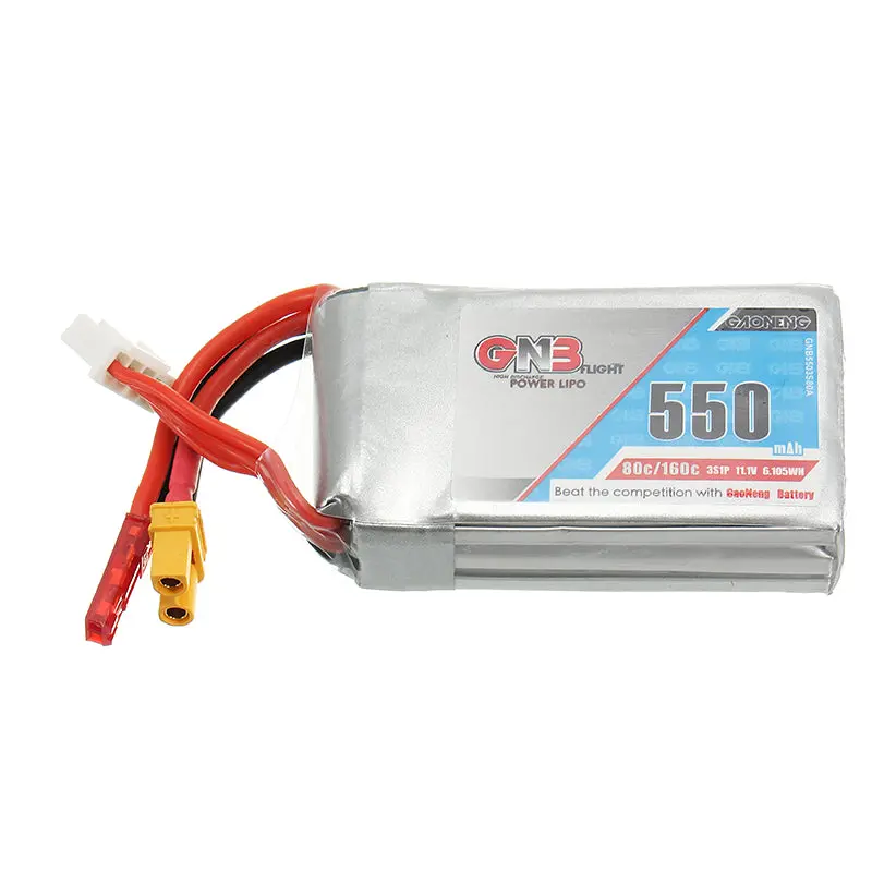 Gaoneng Gnb 11.1V 550Mah 80/160C 3S Lipo Battery Jst/Xt30 Plug For Eachine Lizard95 Fpv Racer 1