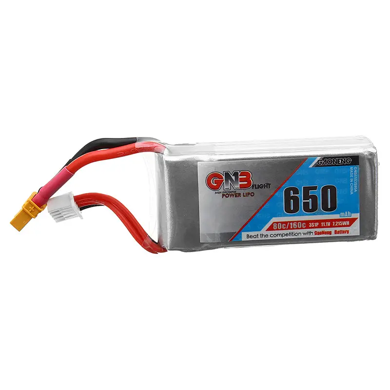 Gaoneng Gnb 11.1V 650Mah 80C/160C 3S Lipo Battery Xt30 Plug For Rc Drone 1
