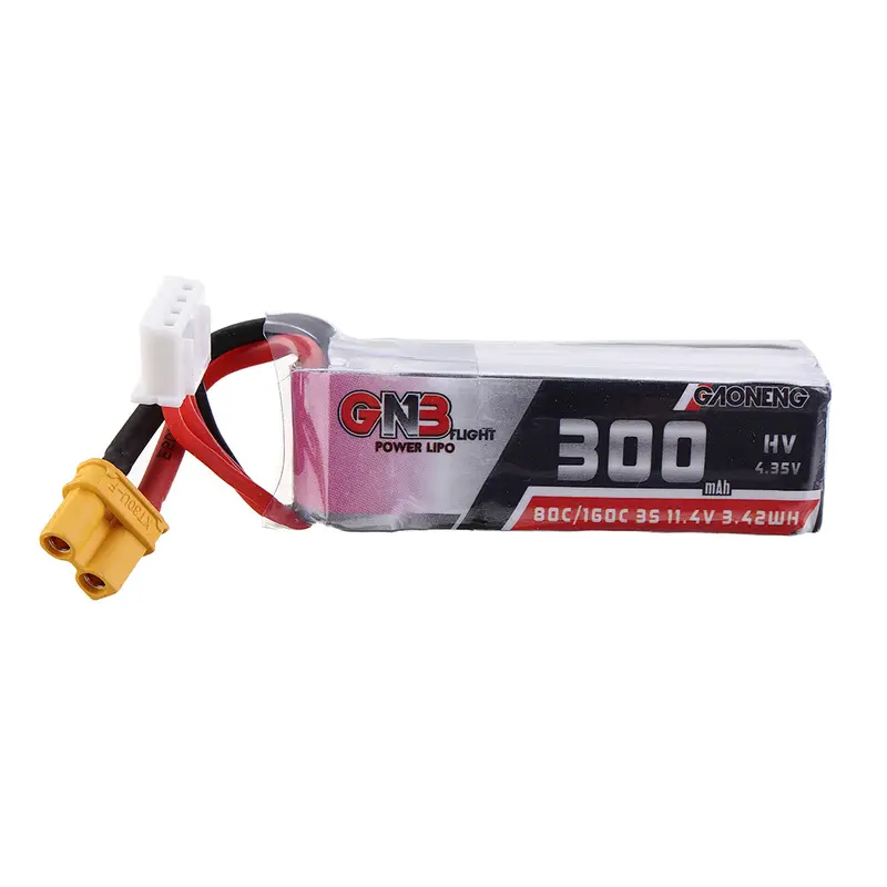 Gaoneng Gnb 11.4V 300Mah 80C 3S Xt30 Plug Lipo Battery For Uruav Ur85/Ur85hd Mobula7 Hd Sailfly-X Rc Drone 1
