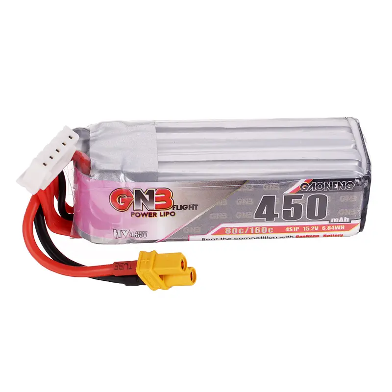 Gaoneng Gnb 15.2V 450Mah 80C 4S Hv 4.35V Lipo Battery Xt30 Plug For Fpv Racing Drone 1