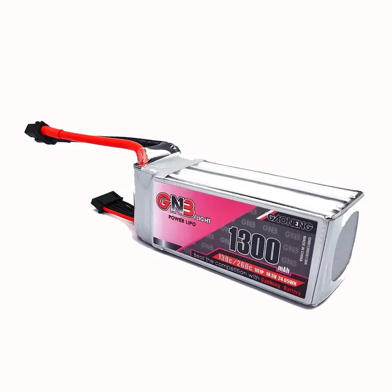 Gaoneng Gnb 18.5V 1300Mah 130C/260C 5S Lipo Battery With Xt60 Plug For Rc Fpv Racer 1