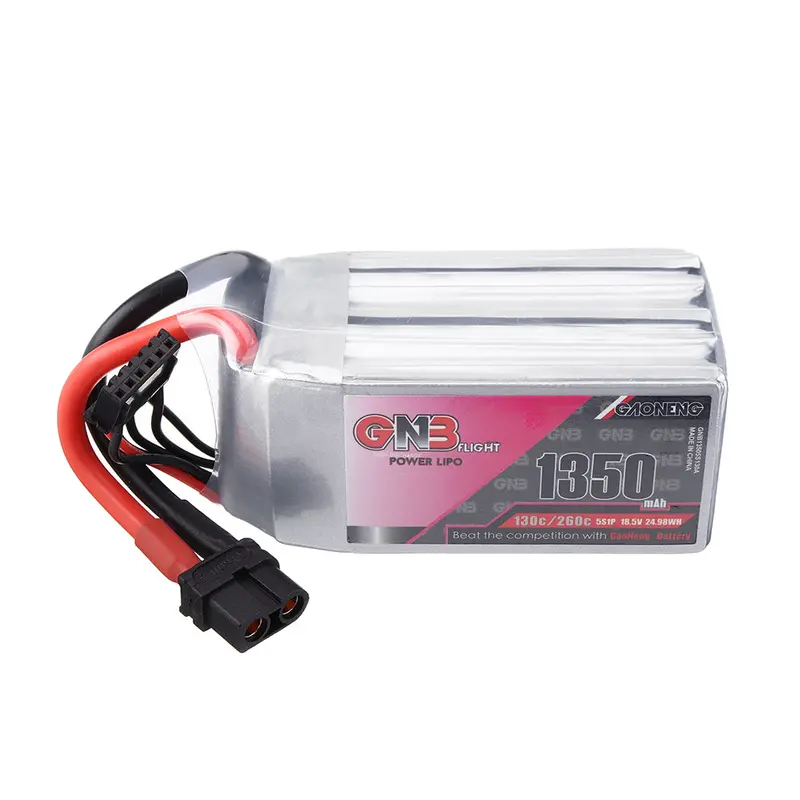 Gaoneng Gnb 18.5V 1350Mah 130C 5S Lipo Battery Xt60 Plug For Fpv Racing Drone 1