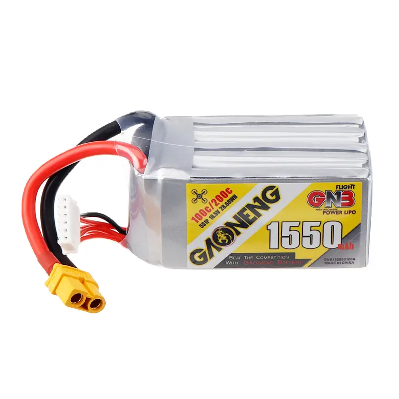 Gaoneng Gnb 18.5V 1550Mah 100C 5S Lipo Battery Xt60 Plug For Tbs Source One 5" Frame V3 Fpv Racing Drone 1