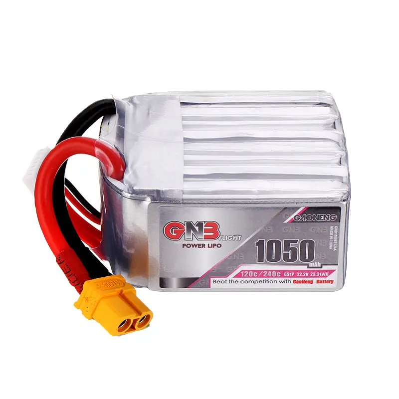 Gaoneng Gnb 22.2V 1050Mah 120C/240C 6S Lipo Battery Xt60 Plug For Fpv Racing Drone 1