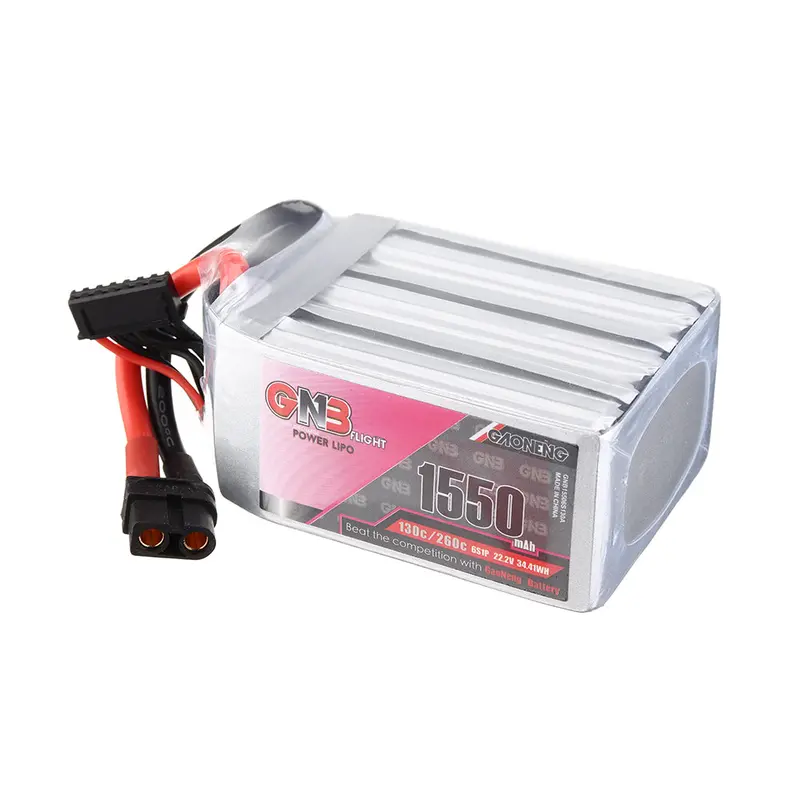 Gaoneng Gnb 22.2V 1550Mah 130C 6S Lipo Battery Xt60 Plug For Fpv Rc Racing Drone 2