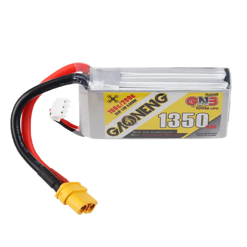 Gaoneng Gnb 7.4V 1350Mah 100C 2S Lipo Battery Xt60u-F Plug For Rc Models Multicopter Frame 1