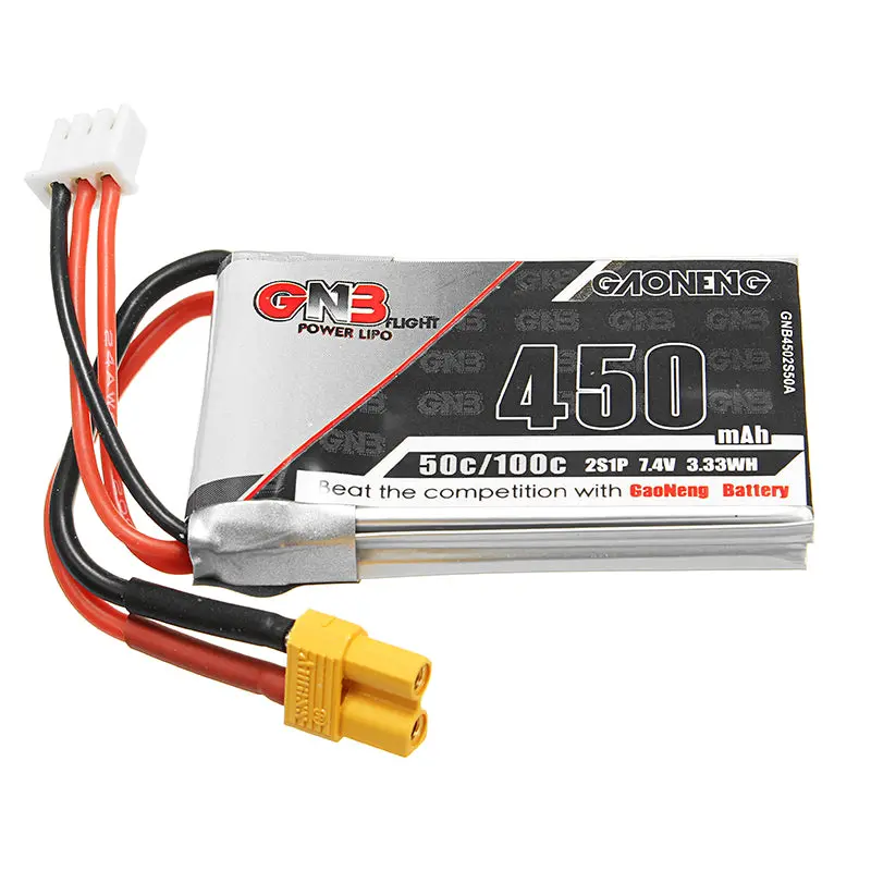 Gaoneng Gnb 7.4V 450Mah 50C 2S Lipo Battery Xt30 Plug 1
