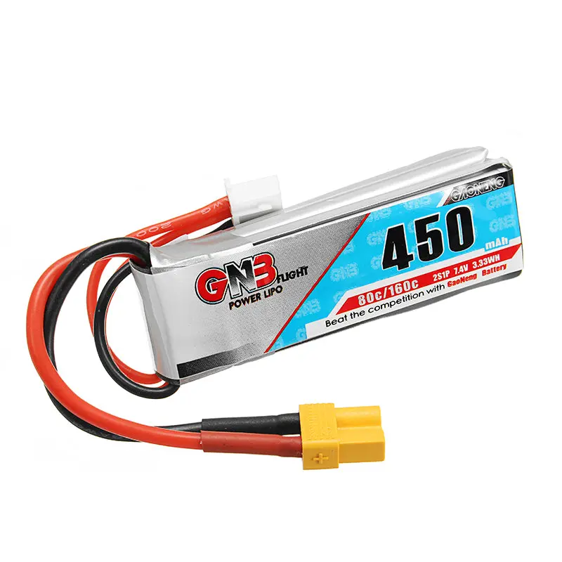 Gaoneng Gnb 7.4V 450Mah 80C 2S Lipo Battery Xt30 Plug 1