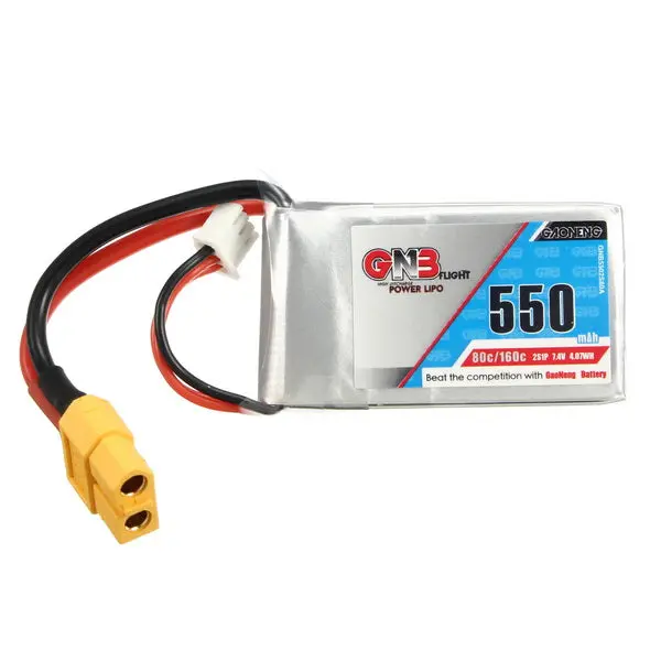 Gaoneng Gnb 7.4V 550Mah 2S 80/160C Lipo Battery Xt60 Plug 1