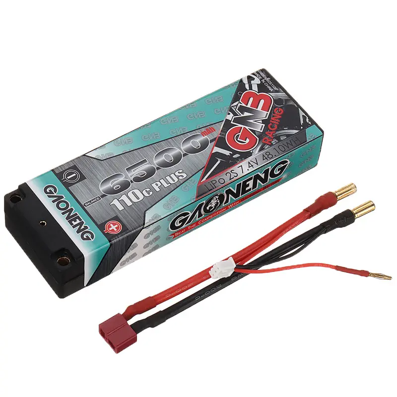 Gaoneng Gnb 7.4V 6500Mah 110C 2S Lipo Battery T/5.0 Banana Plug For 1:10 Rc Car 1
