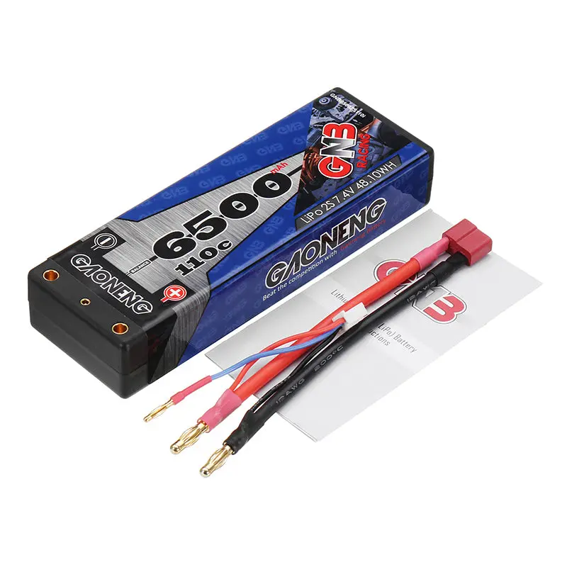 Gaoneng Gnb 7.4V 6500Mah 110C 2S Lipo Battery T Plug For 1:10 Rc Car 1