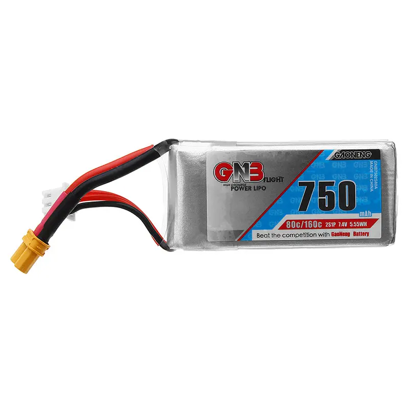 Gaoneng Gnb 7.4V 750Mah 80C/160C 2S Lipo Battery Xt30 Plug For Rc Model 1