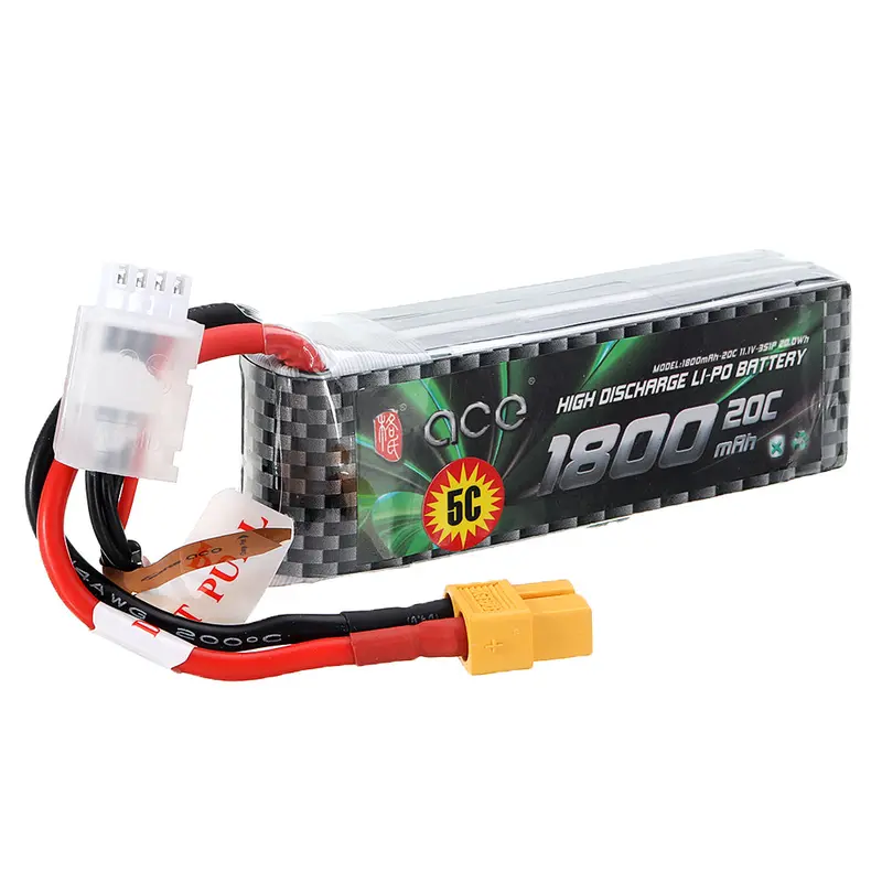 Gensace Ace 1800Mah 20C 11.1V 3S1p Lipo Battery T/Xt60 Plug For All Trx4 1/16 Vxl Models 23*30*90Mm 1