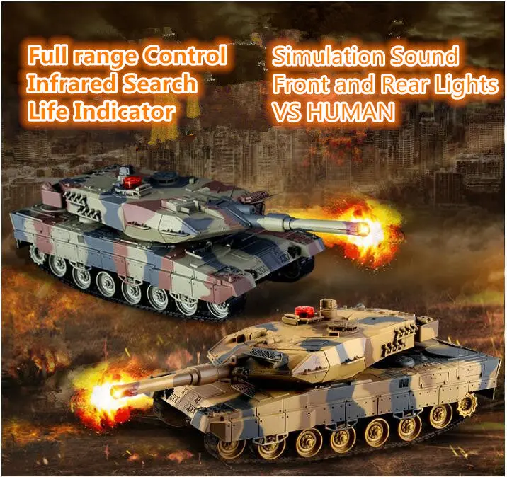 German Panthers Battle Rc Tank Hq-516 Iia6 38Cm Simulation Sound Vs Human Recreational Infrared Remote Control Main Battle Toy 1