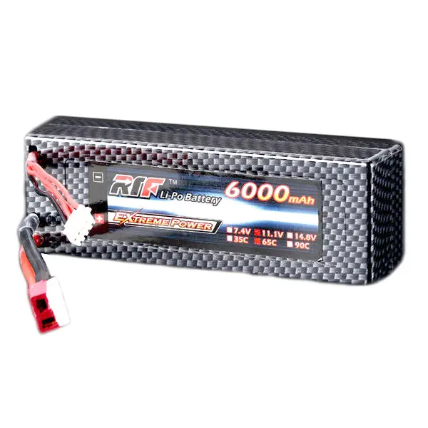 Giant Power 11.1V 6000Mah 3S 65C Lipo Battery T Plug Hard Case Pack 1