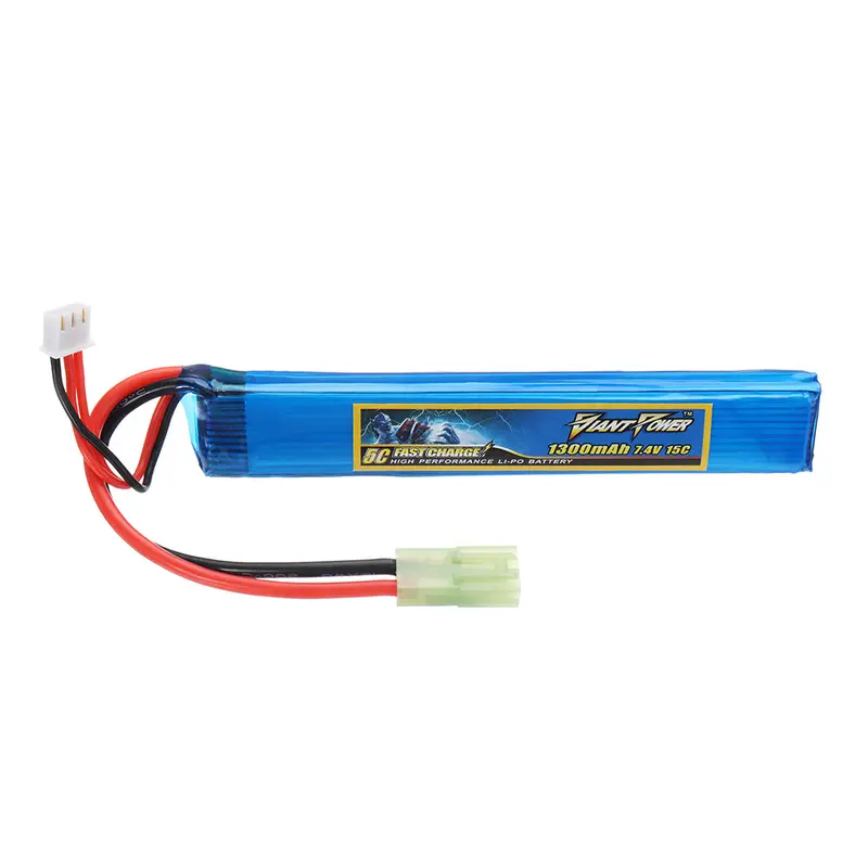 Giant Power 7.4V 1300Mah 2S 15C Lipo Battery Airsoft Pack Mini-Tamiya Plug 1