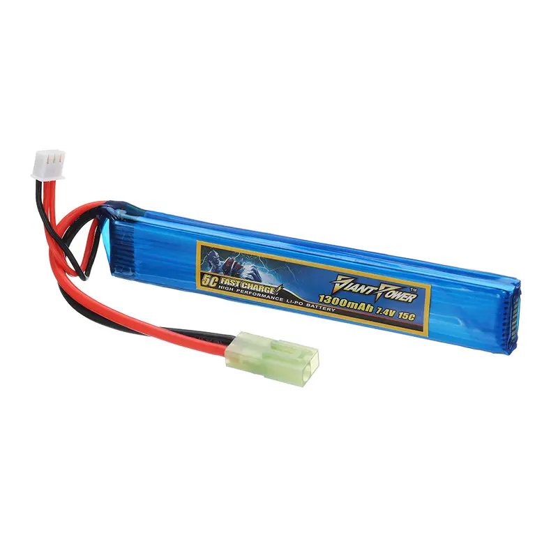 Giant Power 7.4V 1300Mah 2S 15C Lipo Battery Airsoft Pack Mini-Tamiya Plug 2