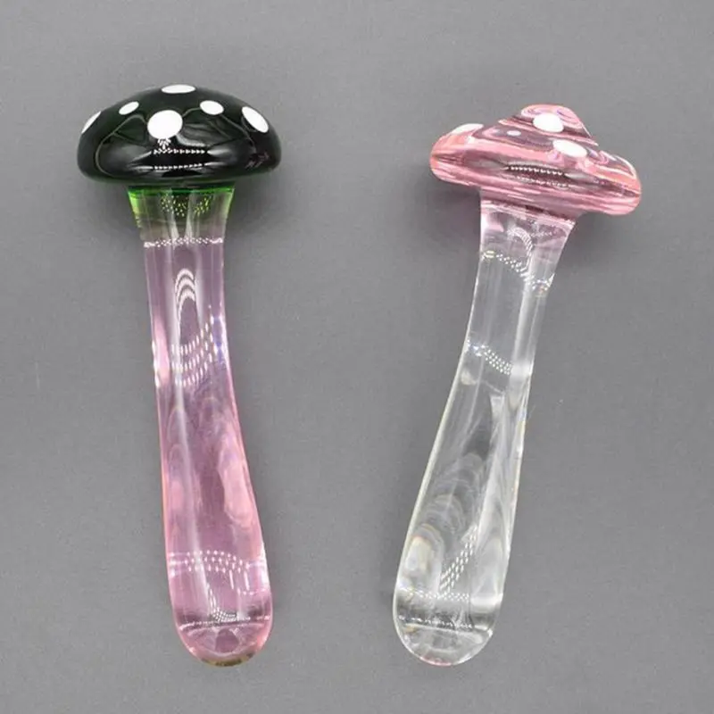 Glass Spotted Mushroom Anal Butt Plug. 1