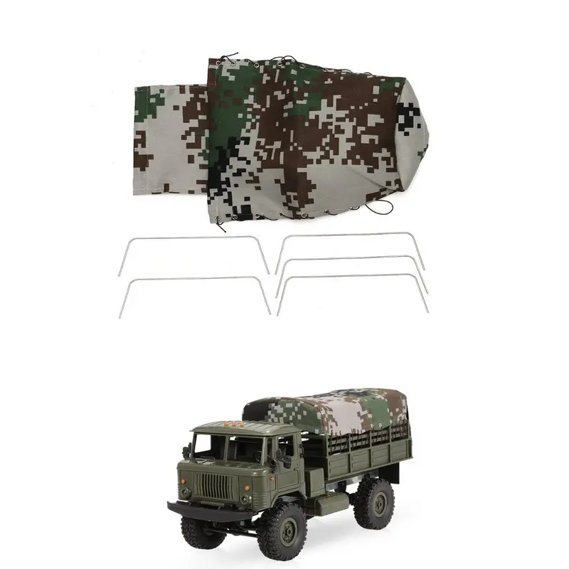 Green Canvas Rc Car Truck Hood Cover Cloth For Wpl B-24 1/16 Militar Vehicle Rock Crawler Parts 1