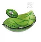 Green Leaf Glass Vessel Sink Sa-4395 1