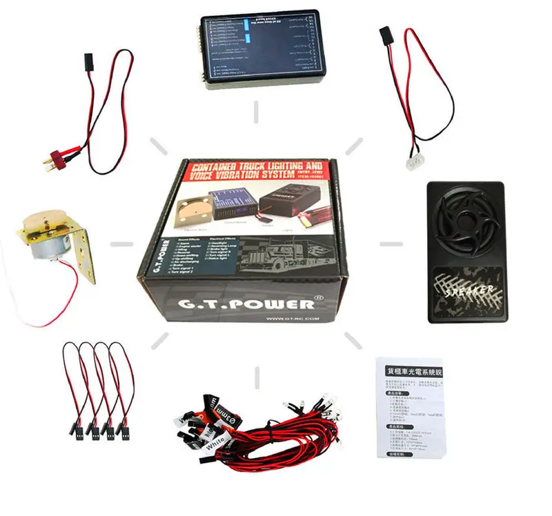 Gt Powegt Power Container Truck Lighting And Voice Vibration System For Rc Car Parts Trucks 1