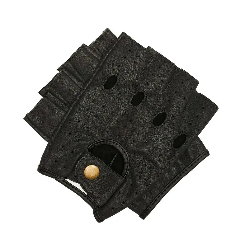 Guantes Dedos Cortos De Piel Para Motociclista 1