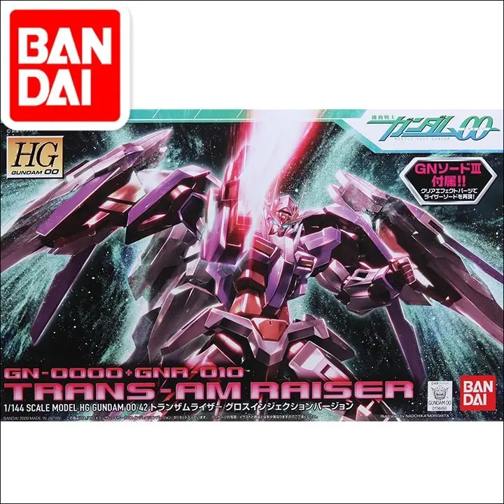 Gundam Model Hg 1/144 00 Trans-Am Raiser + Gn Sword 3 Gundam Ready Pleayer One Bandai Robot Mobile Suit Kids Toys 1