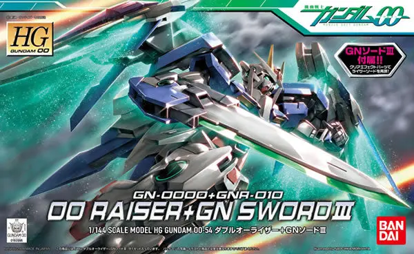 Gundam Model Hg 1/144 Dauble O Exia 00 Raiser + Gn Sword 3 Gundam Ready Pleayer One Bandai Robot Mobile Suit Kids Toys 1