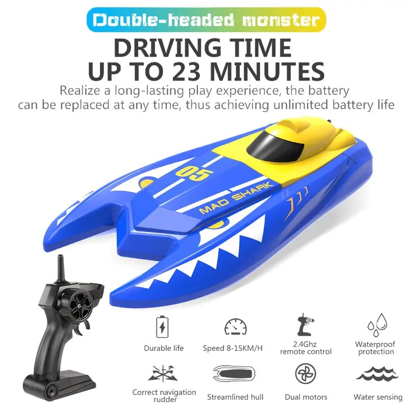 H128 Rc Boat 1/47 2.4Ghz Remote Control Speed Mini Boat Dual Motors 15Km/H 20Minutes Fligt Time Rc Ship Speedboat Electric Toys 1
