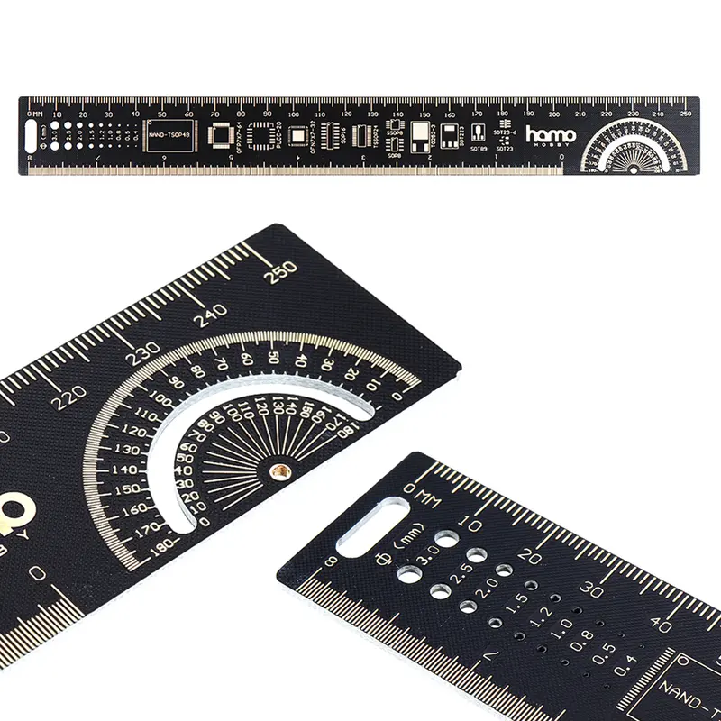 Hamo 250Mm Scale Straight Ruler Degree Brass Protractor Multifunction Measuring Tool For Rc Drone Fpv Racing 1