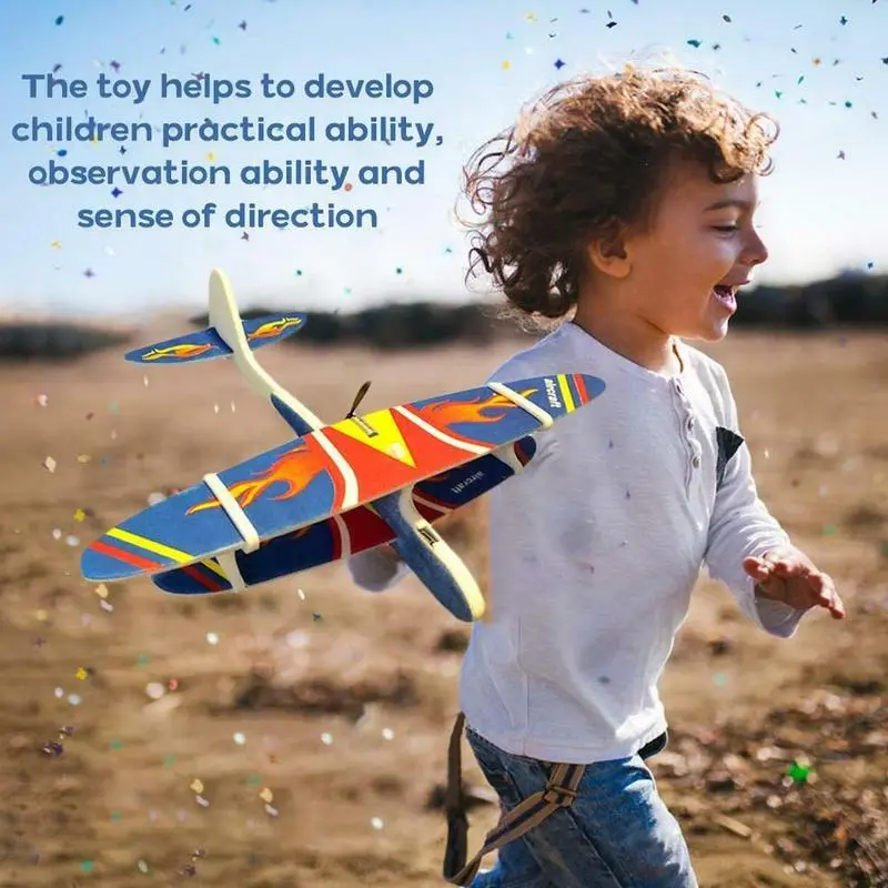 Hand Throwing Airplane Free-Flying Fix Wing Foam Capacitor Electric Glider Diy Plane Model Educational Toy For Kids Gifts 1