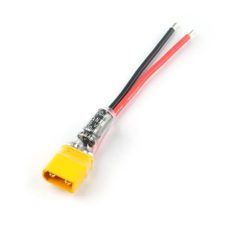 Happymodel Xt30 Plug Pigtail Power Wire With 100Μf Capacitor For Mobula7 Hd Trashcan Ur85 Ur85hd Crazybee F3 / F4 Pro Flight Controller 1