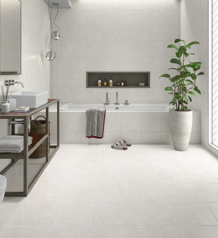 Havana White Plus Ceramic Floor And Wall Tile 12" X 12" 1