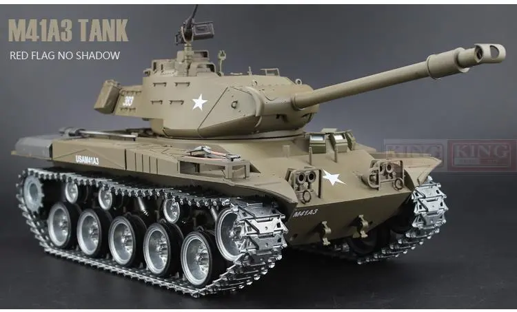 Henglong Model 1/16 Scale 2.4Ghz Rc Battle Tank U.S.M41a3 Ultimate Metal Version Smoke Sound Metal Gear And Tracks 1