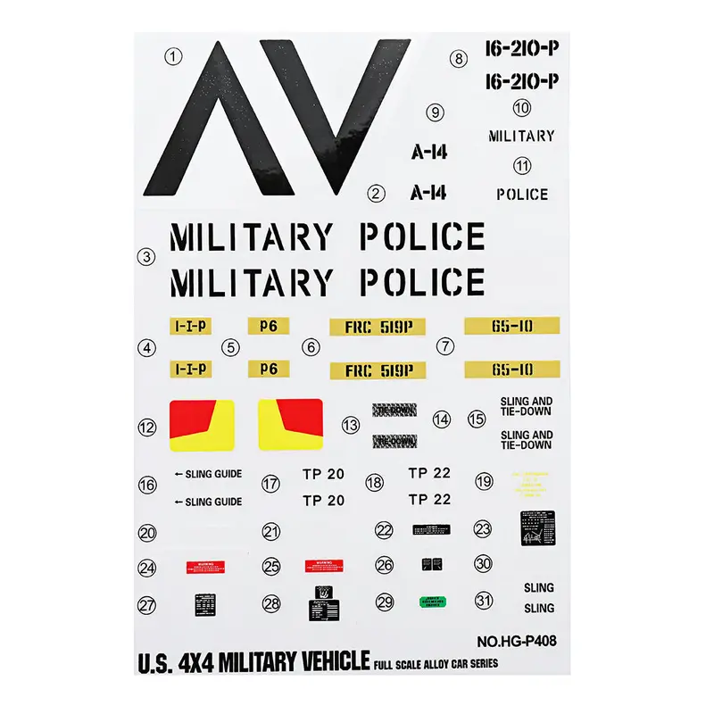 Hg P408 1/10 Rc Car Model Spare Parts Diy Stickers Decals Sheet For Desert Yellow Body Accessory 1