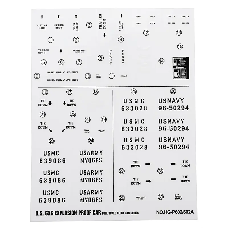 Hg P602 1/12 Rc Car Model Spare Parts Diy Stickers Decals Sheet For Body Accessory 1