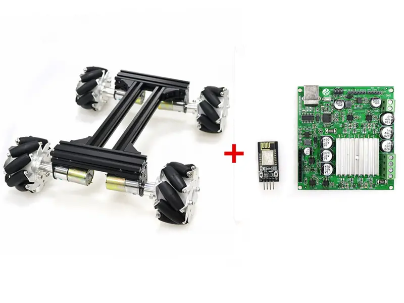 High Power 4Wd Metal Smart Rc Tank Car Chassis+ Wireless Wifi/Bluetooth/Handle Controller Kit 100Mm Omni Wheel Diy For Arduino 1