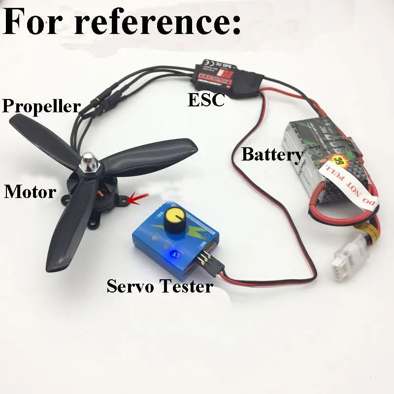 High Power Airplane 2204 2300Kv Brushless Motor+5045 Propeller Props+Skywalker 20A Esc+Servo Tester Servotester F Rc Toy Fan Diy 1