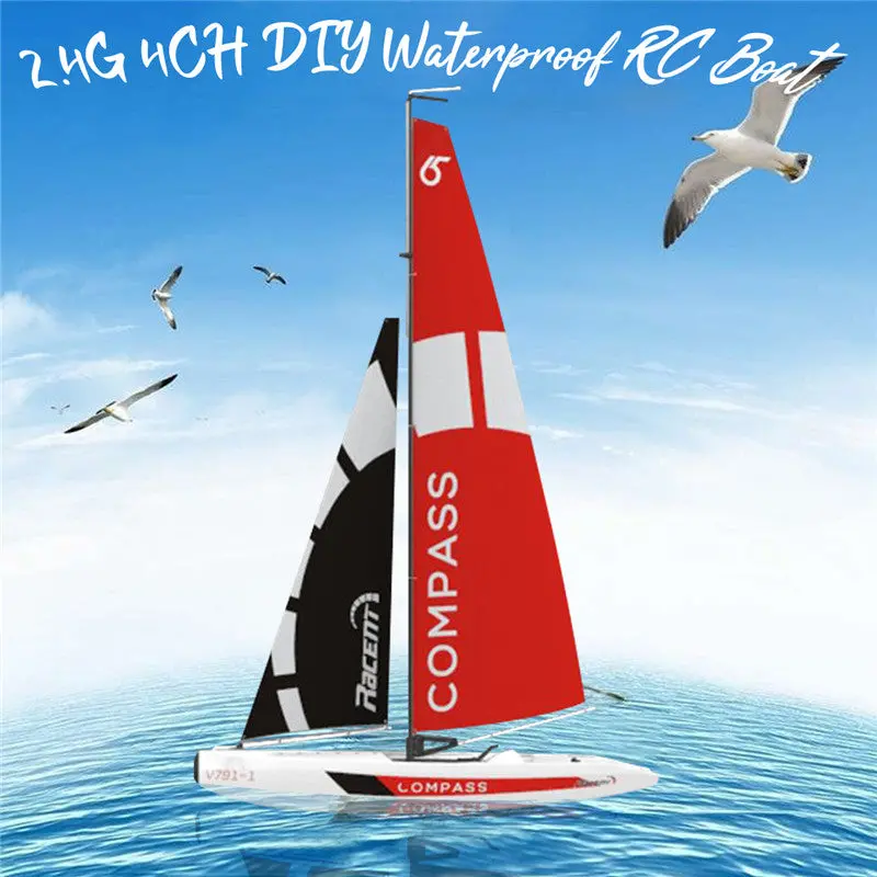 High Quality Volantexrc 791-1 65Cm 2.4G 4Ch Rc Boat Pre-Assembled Sailboat Without Battery Toy Rc Tiny Gift Present Kid Toys 1
