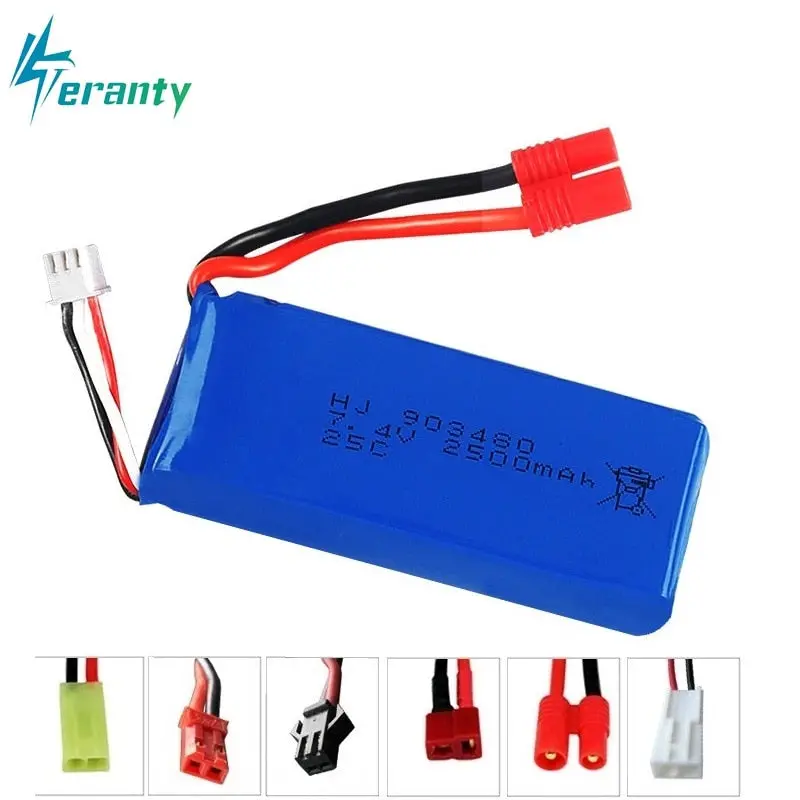 High Rate Battery 903480 2500Mah 2S 7.4V 25C Lipo Battery Helicopter Battery For Syma X8c X8w X8g With Voltage Protection Board 1