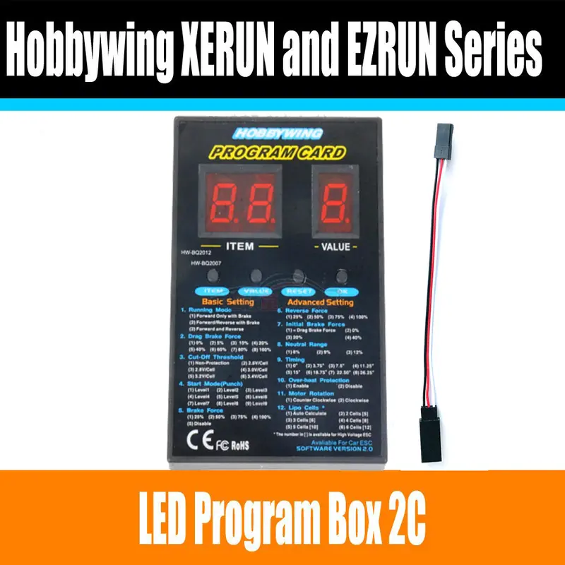 Hobbywing Rc Car Program Card Led Program Box 2C 86020010 Programm Card For Xerun And Ezrun Series Car Brushless Esc 1
