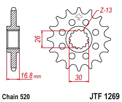 Honda Jtf1269.16 Jt 16T Front Sprocket 2
