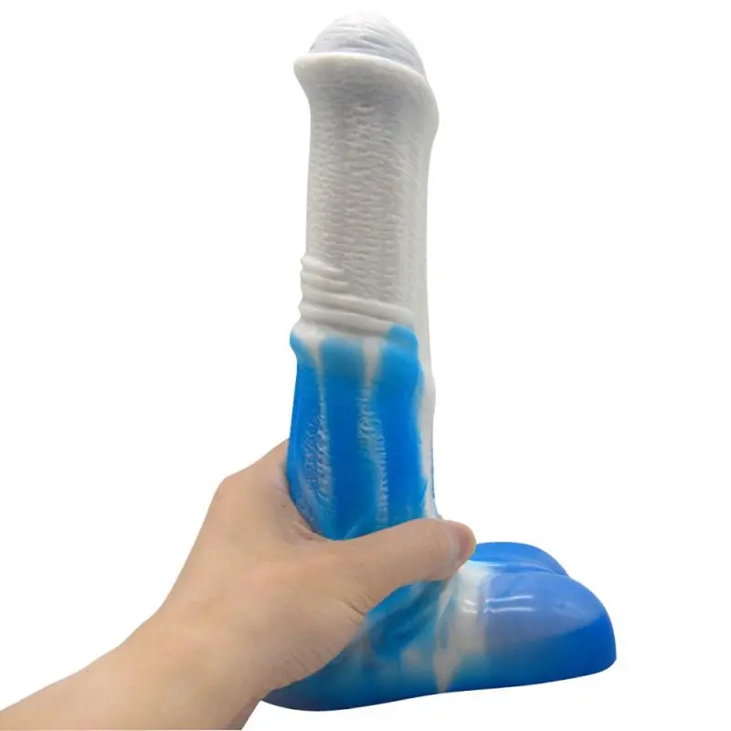 Horse Dildo Blue/White. 1