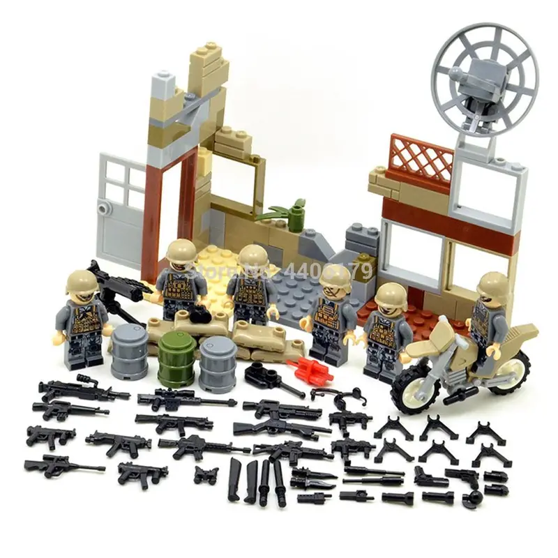 Hot Legoinglys Military Ww2 Red Sea Special Forces Landing Battle Building Blocks Mini Army Figures Weapons Gun Bricks Toys Gift 1