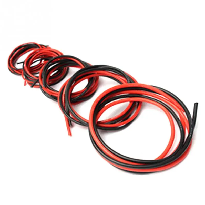 Hot Sale 2M Awg Soft Silicone Flexible Wire Cable 12-20 Awg (1 Meter Red + 1 Meter Black) 1