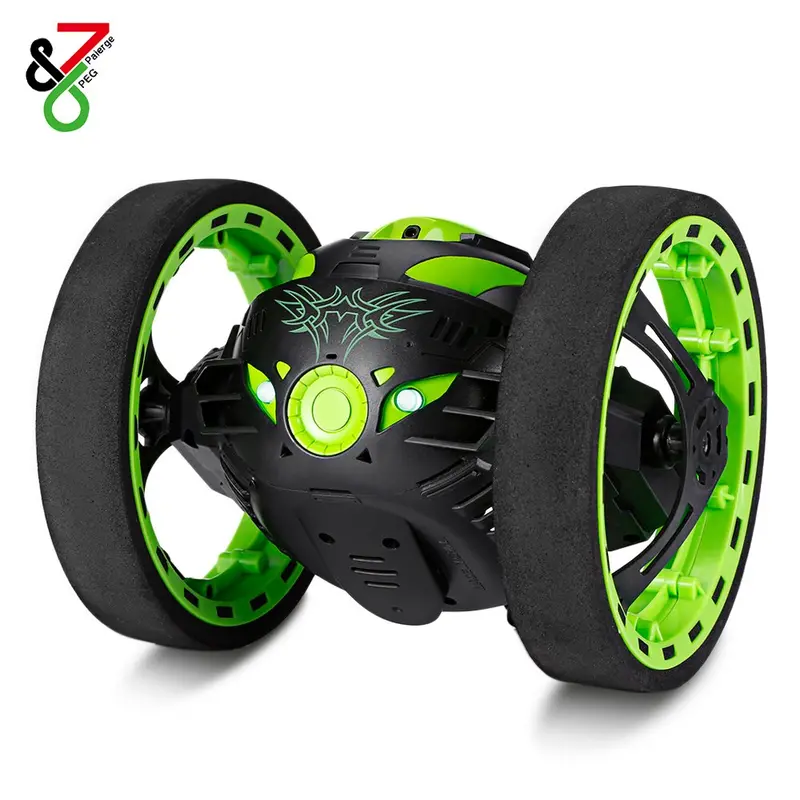 Hot Sales Mini Cars Bounce Car Rc Car With Flexible Wheels Rotation Led Light Remote Control Robot Car Toys Gifts For Boys Kids 1