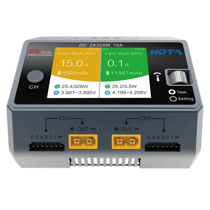 Hota D6 Dc 2X325w 2X15a Battery Charger With Wireless Charging For Nizn/Nicd/Nimh Battery 1